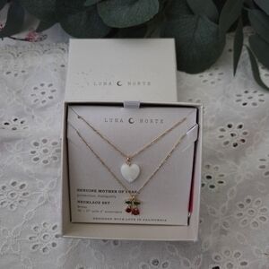 Luna Norte Gold and White Necklace Set